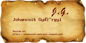 Johancsik Györgyi névjegykártya