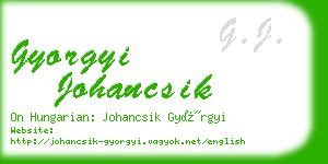 gyorgyi johancsik business card